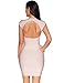 Meilun Women's Rayon Sexy V-neck Party Clubwear Bandage Dress (X-Small, Beige)