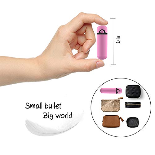 Rechargeable Personal Mini Wand Massager for Women Portable Handheld Cordless Waterproof for Neck Shoulder Back Body Massage Sports Recovery and Muscle Aches (Pink)