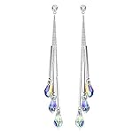 HOMEYU® Boucles d’oreilles Pendantes en Argent 925, Boucles d’oreilles Pendantes avec Cristaux Swarovski Elements…