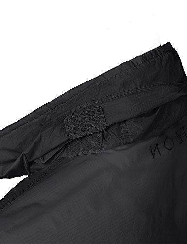Luna Flower Women's Long Sleeve Lightweight Packable Water Resistant Wind Rain Zip-Up Hoodie Jacket Black S-M (GJAW078)