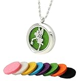 Jenia Christmas Aromatherapy Essential Oil Diffuser Necklace Locket Pendant stainless steel chain 8 Pads
