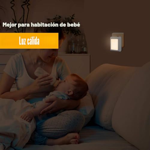 Emotionlite Children's Night Light with Twilight Sensor, 2 Pieces Infinitely Adjustable Brightness Very Good for Children's Room, Staircase, Bedroom, Kitchen, Orientation Light