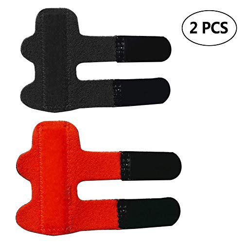 Adjustable Mallet Finger Splint, PeSandy Trigger Finger Splint Brace for Broken Finger Tendon Pain Relief, Comfortable & Breathable, Built-in Aluminium Support Trigger (Black+Red)