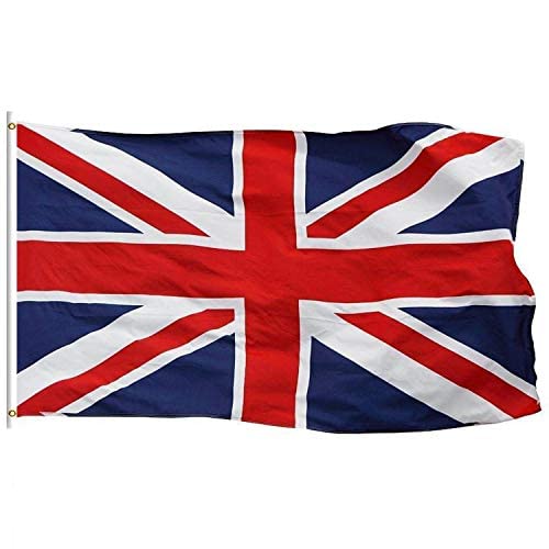 Lixure UK Flag United Kingdom Flag (the Union Jack) Polyester -Vivid Color and Double Stiched National Flags 100% Polyester Banner witn 2 Brass Grommets (60x90cm)