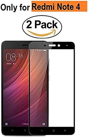 Dashmesh Shoppingยฎ (Pack of 2) Tempered Glass Full Body Glue (Edge to Edge) Screen Protector Guard for Redmi Note 4 (Black)