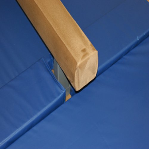 The Beam Store Tan Suede Balance Beam and Blue Mat Combo (18-Inch High 8-Foot Long)
