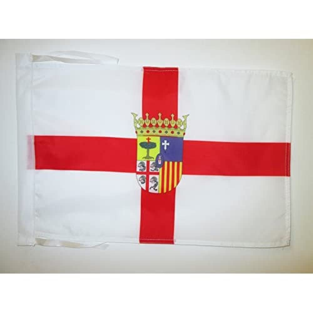 AZ FLAG - Province of Zaragoza Flag - 18'' x 12'' - 100% Polyester Zaragoza Small Banner with Two Cords - Fade Resistant - Vivid Colors - 18x12 in - 45x30 Cm — image 1