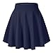Urban CoCo Women's Basic Versatile Stretchy Flared Casual Mini Skater Skirt (X-Large, Navy Blue)