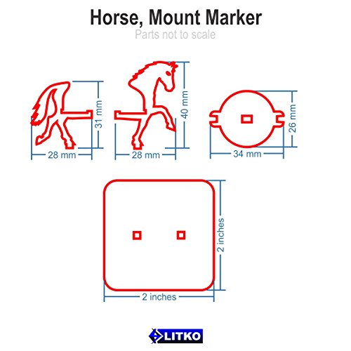 Horse, Character Mount Marker, Grey, 2x2 inch Base (1)