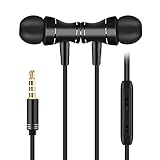Headphones In-Ear Earbuds Earphones, COSPOR 3.5mm Metal Housing Magnetic Best Wired Bass Stereo Headset Built-in Mic … (Black)