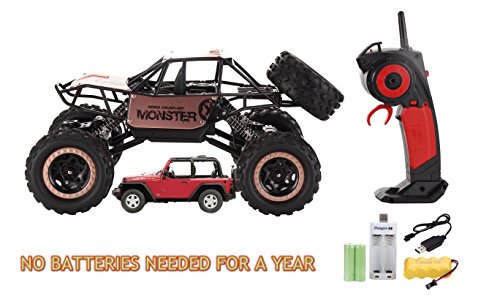 MEGA 2.4Ghz RC Remote Control Rock Crawler MONSTER 4WD Off Truck Car NO BATTERIES NEEDED FOR ONE YEAR