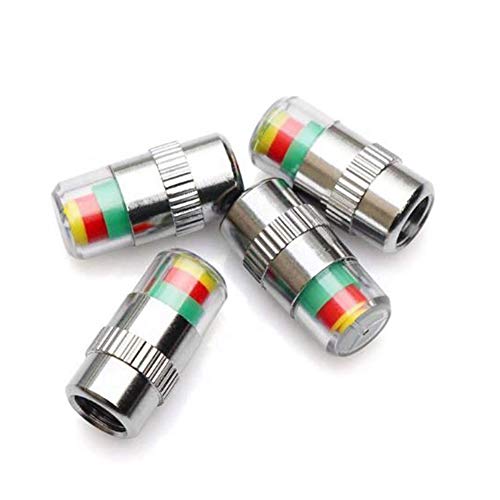 ChooseU Tire Valve Stem Caps, Car Tire Pressure Monitor Valve Stem Caps Sensor Indicator for Sedan SUV Truck Camper Motorcycle 4 Pack