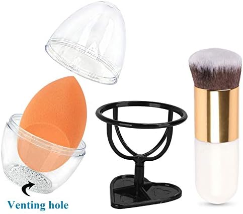 Sponges MakeUp Set With Revolutionary Foam Technology,Flawless for Foundations, Liquid Creams and Powder, with 1 Foundation Brush,Sponge Holder Stand,1 Beauty Sponge Travel Case