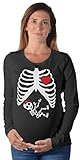 Halloween Pregnant Skeleton Baby Girl Pregnancy Maternity Long Sleeve Shirt