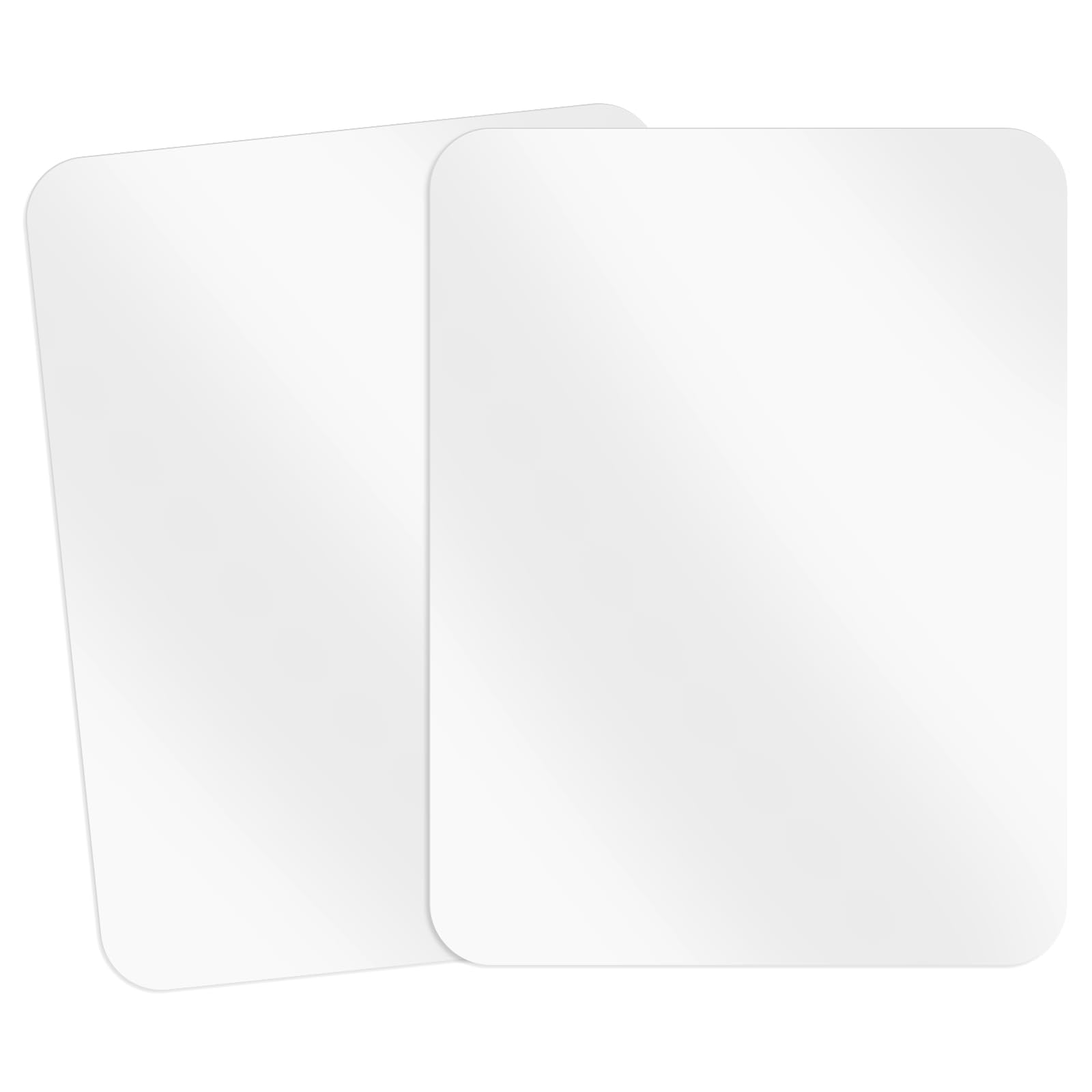 Jeffdad 2Pcs Plastic Placemats Table Mats, 15.7 × 11.8In Matte Transparent Heat Resistant Washable Table Mats Vinyl Placemats for Table, Dining, Kitchen Counter, Office Desk, Crafting