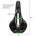OUTERDO Bike Saddle Mountain Bike Seat Breathable Comfortable Bicycle Seat with Central Relief Zone and Ergonomics Design Fit for Road Bike and Mountain Bike (Black&Green)