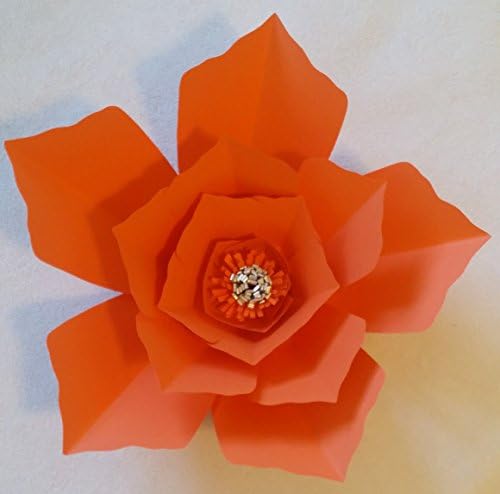 Jumbo Paper Flowers Kit, 18" Diameter, Big Bloom Anemone, Orange.