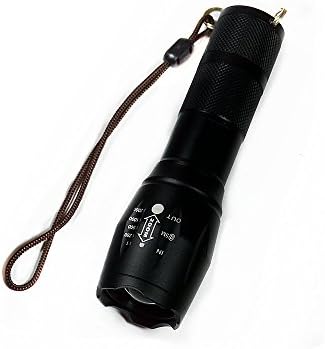 Tactical Flashlight, Aluminum Portable Ultra Bright LED Flashlight with Adjustable Focus and 5 Light Modes Torches