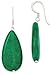 925 Sterling Silver Green Jade Teardrop Drop Dangle Earrings