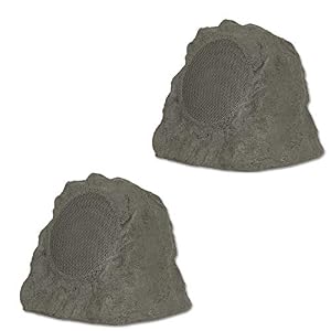 Theater Solutions B43GR Fully Wireless 120 Watt Rechargeable Battery Bluetooth Rock Speaker Pair Slate Grey Link Up to…