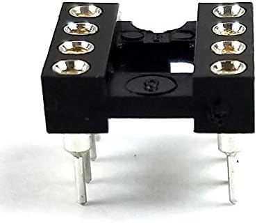 DIP-8 IC DIP Sockets Machined Round Contact Pins Holes Pitch 2.54mm Breadboard-Friendly 8-Pin DIP DIP8 DIP-8 Breadboard-Friendly (Pack of 20)