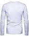 Men's Casual Long Sleeve Striped T-Shirt, Winter Fashion Cotton Solid V Neck Tee White X-Small