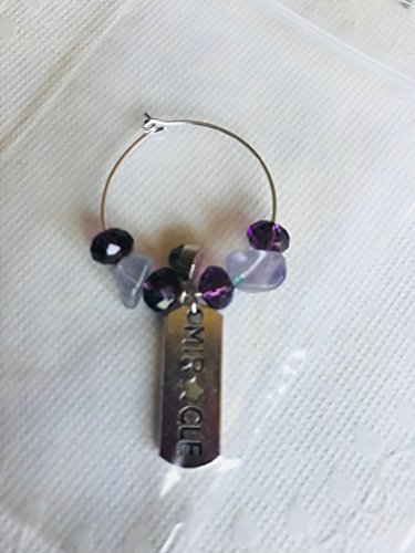 Individual Wine Charm with Inspirational Words - Drink Marker 30mm for Stemware