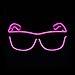 Aquat Flashing LED Neon Rave Glasses El Wire Glow Sunglasses Light up DJ Costumes For Halloween, Party, EDM, Wired with Battery Power RB01 (Pink, Black Frame)