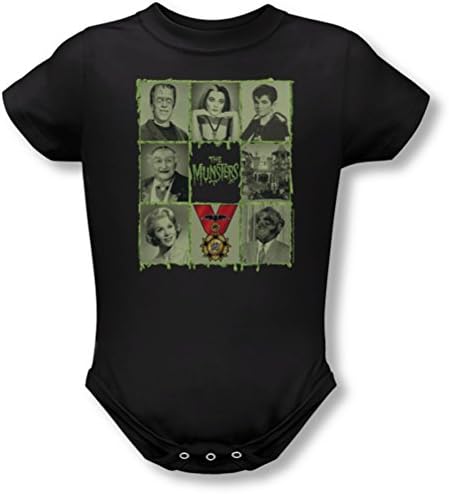 Munsters - Blocks Onesie, 12 Months, Black