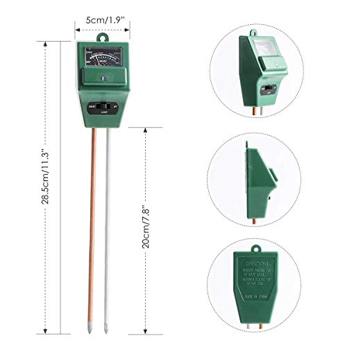 Hathdia Soil PH Meter,Soil Moisture Meter, 3-in-1 Soil Test Kit for PH/Moisture/Light Digital Soil Tester for Indoor/Outdoor Plant Care - Thumbnail 3