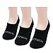 FITEXTREME 3 Pack Womens DryCool Cushioned Thick No Show Socks Non Slip Black S