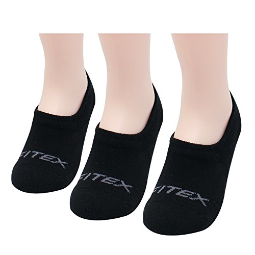 FITEXTREME 3 Pack Womens DryCool Active Sports Thick No Show Socks Non Slip Black S - Thumbnail 5