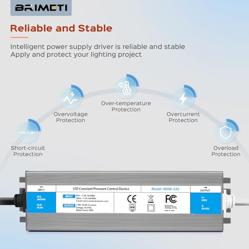 BRIMETI Transformer 220 V 24 V Power Supply Power Supply 200 W DC LED Driver Continuous IP67 Transformer Waterproof Outdoor Adapter 8.3 A Transfo Controller 220 V AC to 24 V DC for LED Strip