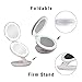 LED Lighted Travel Makeup Magnifying Mirror, 1X/5X Double Sided Compact Folding LED Lighted Mirrors,Lightweight and Portable for E-Z use, Pocket Vanity/Cosmetic Mirror (White)