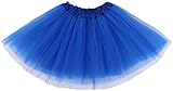 Adult Classic 3-layered Tulle Tutu Ballet Skirts Ruffle Pettiskirt, Royal Blue