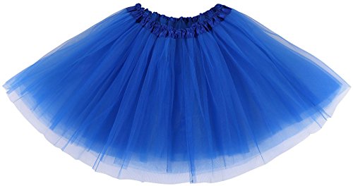 Adult Classic 3-layered Tulle Tutu Ballet Skirts Ruffle Pettiskirt, Royal Blue