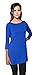 Free to Live 3 Pack Women's Loose Fit Long Elbow Sleeve Jersey Tunics (XL, Rose, Royal Blue, White)