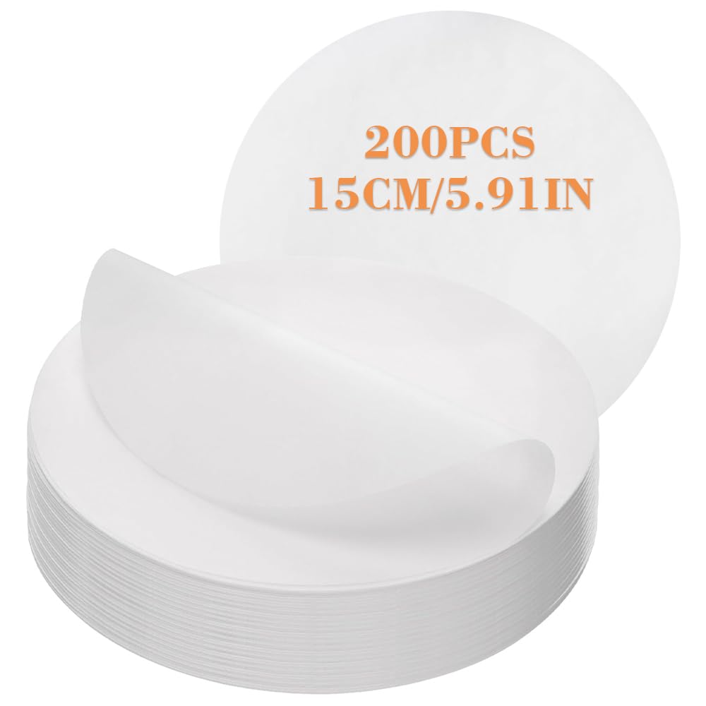 200Pcs 6inch Baking Parchment Circles Rounds Cake Tin Liners Heavy Greaseproof Paper Non Stick Baking Parchement Paper for Round Cake Tin Air Fryer Springform Tortilla Press