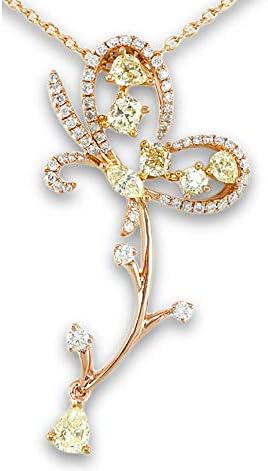 18k Pg イエロー ホワイト ダイヤモンド 0 74ct 18金ピンクゴールド ネックレス レディース Svietimocentras Lt