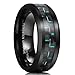 King Will GENTLEMAN 8mm Black Tungsten Carbide Ring Green Carbon Fiber Polished Finish Comfort Fit