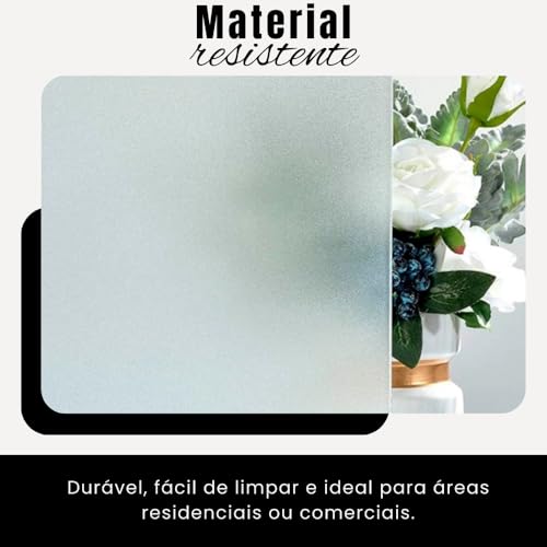 Película Adesiva Jateada Impermeável para Vidro 45cm x 5m – Adesivo Fosco de Privacidade para Janelas, Portas, Box - UpShop