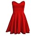 Forever Womens Sleeveless Plain Strapless Bandeau Padded Boobtube Skater Dress