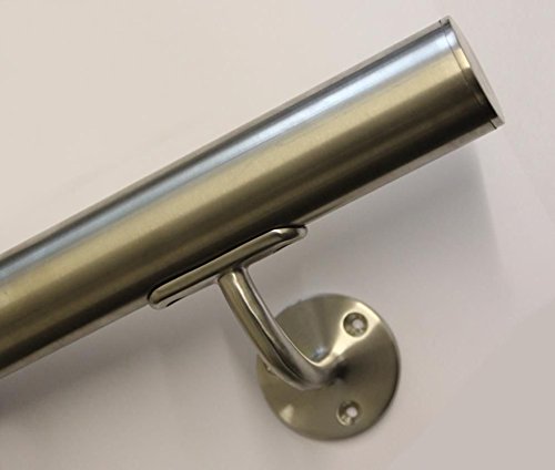 Stainless Steel 316 Grade Wall Mount Staircase Handrail Bracket for 1-1/2 or 1-5/8 OD Hand Railing, Stain, 2-Pack - Thumbnail 2