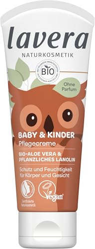 lavera Crema nutritiva para bebes y ninos, para rostro y cuerpo, sin fragancias ni conservantes, hidratante, protege y calma, vegana, cosmetica natural, 75 ml