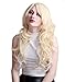 HDE Long Blonde Wig with Bangs Wavy Curly Cosplay Wigs for Women