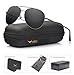 LUENX Men Women Aviator Sunglasses Polarized Non-Mirrored Grey Lens Metal Frame UV 400 Protection