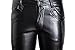 Moonwalk Men`s Faux PU Leather Skinny Black Biker Pants 32 Black