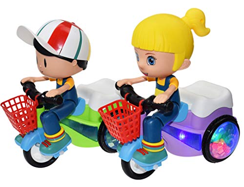 Jinjin Children's Stunt Tricycle Crane Head 360 Degree Rotating Music Lighting Popular Electric Toys Durable Toddler Baby Gifts (A) - Thumbnail 6