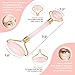 Jade Roller Massager, CHARMINER Anti-Aging Facial Roller Therapy 100% Natural Rose Quartz Slimming Tools for Face Skin Neck Eye Body Massage