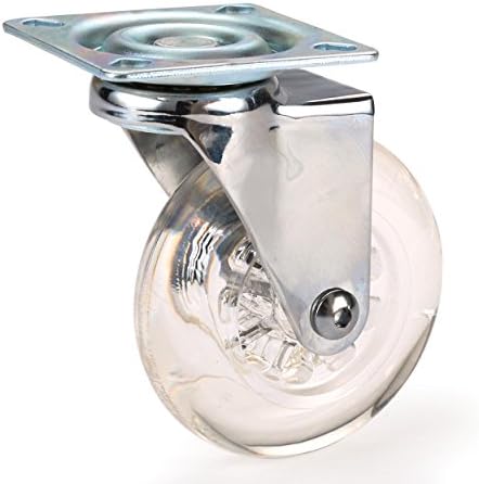 Selby Skate Wheel Casters with Rounded Wheel, Translucent, Non-Brake, 3", Sold as Singles